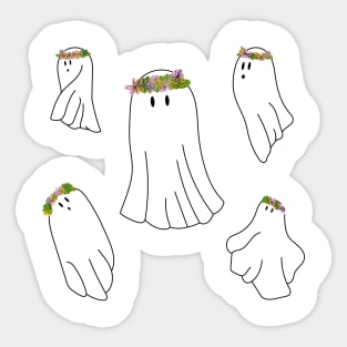 Cute floral ghost family Sticker